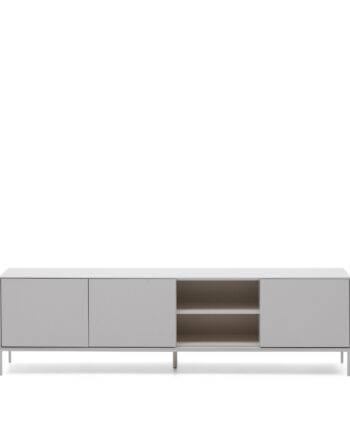 Kave Home Vedrana Tv-bord       Låger Og Hylde Hvid Mdf Og Stål  195x40