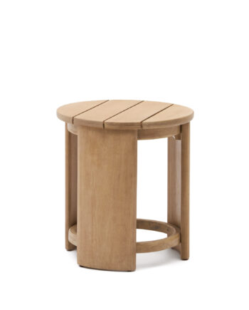 Kave Home Xoriguer Udendørs Sidebord  Rund Natur Eukalyptustræ  ø56
