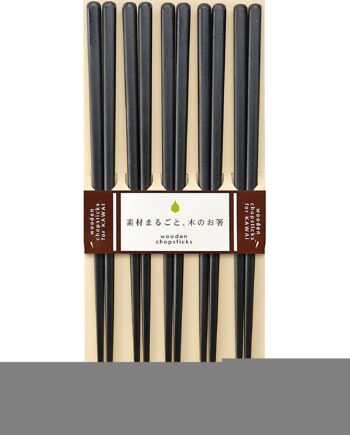 Kawai Spisepinde Plain Wood   Sæt  Sort