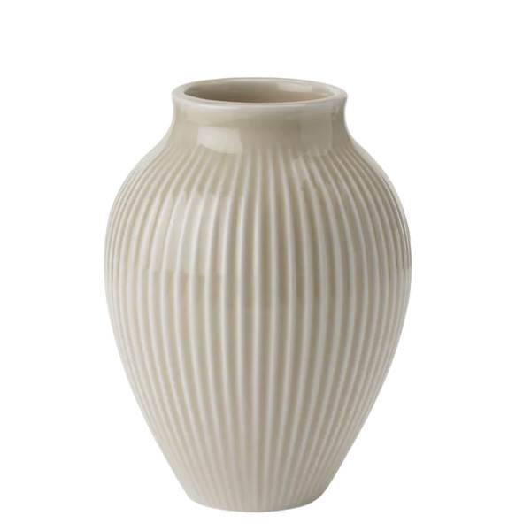 Knabstrup Keramik Knabstrup Vase   12   Cm Rippel Sand : Erling Christensen Møbler  : Erling Christensen Møbler
