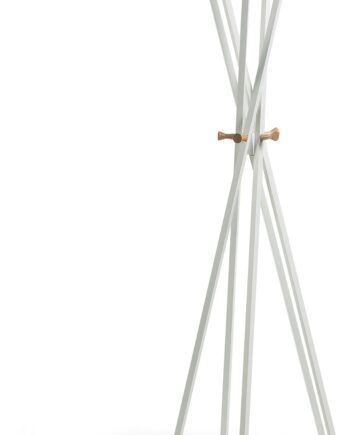 Knagerække   Hattehylde Kave Home Chelsey   Stumtjener   Mat Metal   Træknopper  Hvid Natur  Nordisk Design
