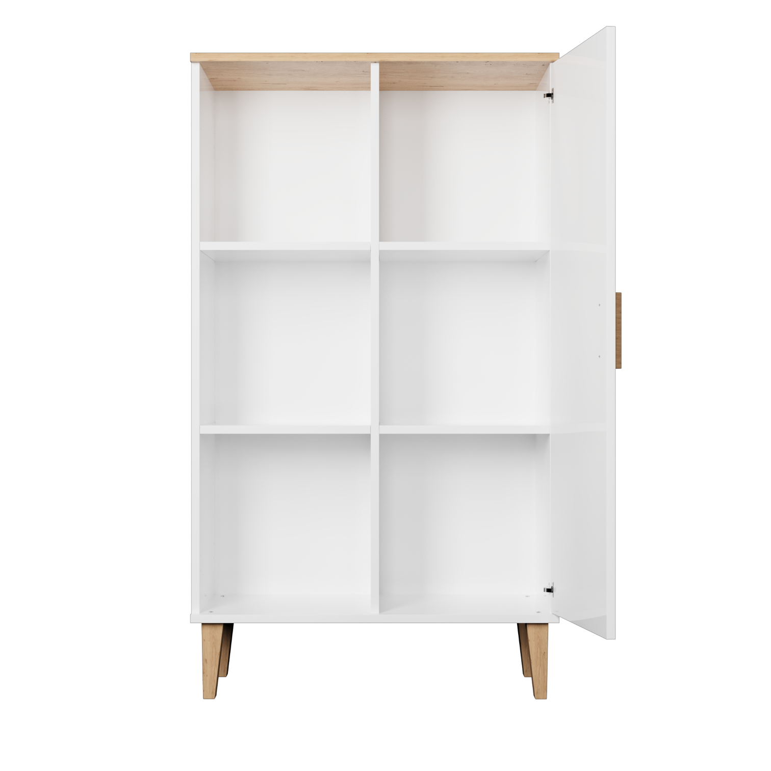Kocot Denver Bogreol       Låge Og   Hylder Hvid Og Natur Hickory Spånplader  :120cm X80cm   35cm