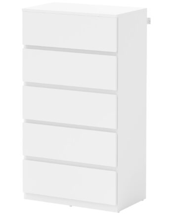 Kommode Med Skuffer    Skuffer  55 Cm   34 Cm   100 Cm  Hvid