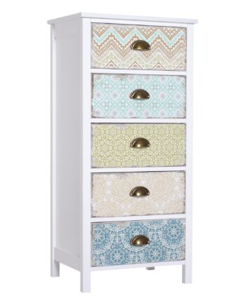Kommode  Skænk  Moderne Design    Skuffer  46 Cm   34 Cm   97   Cm  Flerfarvet