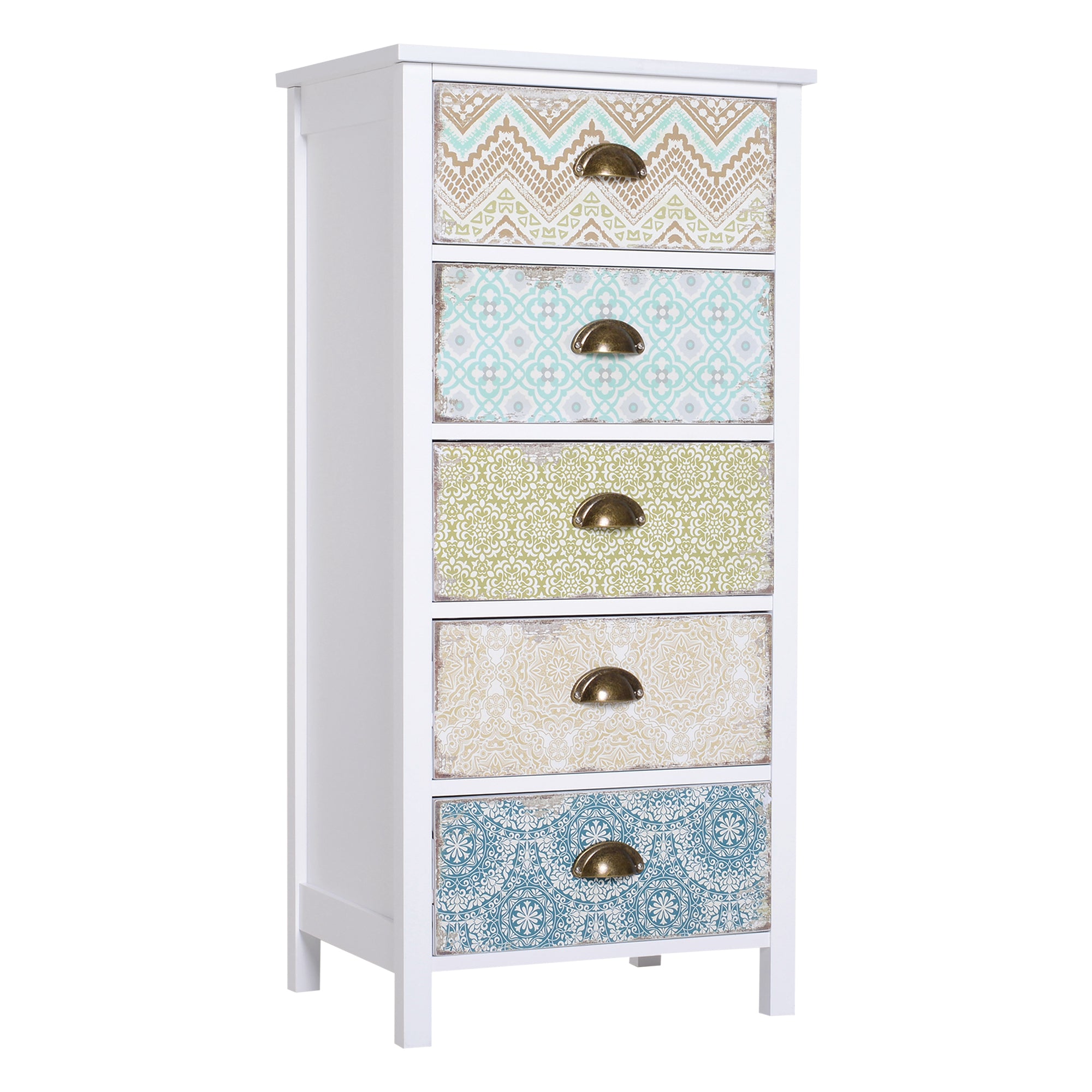 Kommode  Skænk  Moderne Design    Skuffer  46 Cm   34 Cm   97   Cm  Flerfarvet