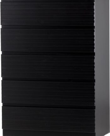 Kommode Woood Jente Mat Sort  Fsc-certificeret Fyrretræ    Skuffer Med Soft-close  120ã 83ã 46 Cm