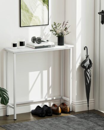 Konsolbord Entrebord Med Justerbare Fodpuder  Anti-tip 75   24   76 Cm Til Små Rum Hvid