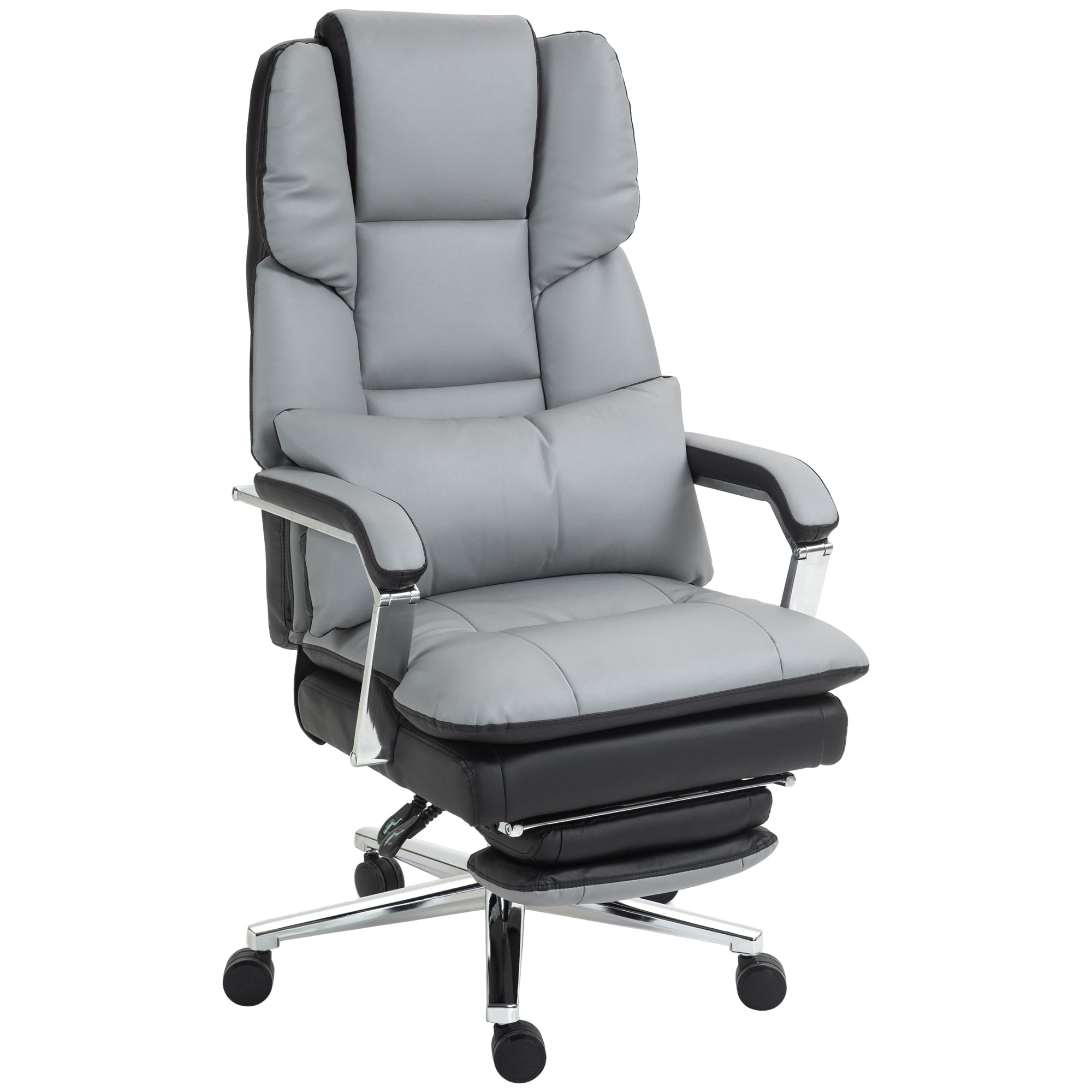 Kontorstol  Ergonomisk  Justerbar  63x71x123-129cm  Lysegrå Sort