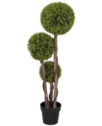 Kunstig Buksbomplante  Realistisk Look  Udendørs  Grøn   Sort