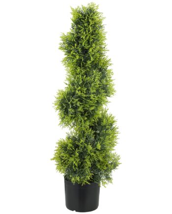 Kunstig Cypres 90cm Kunstig Plante   Spiralform  Kunstige Plastplanter   Potte  Moderne Dekoration