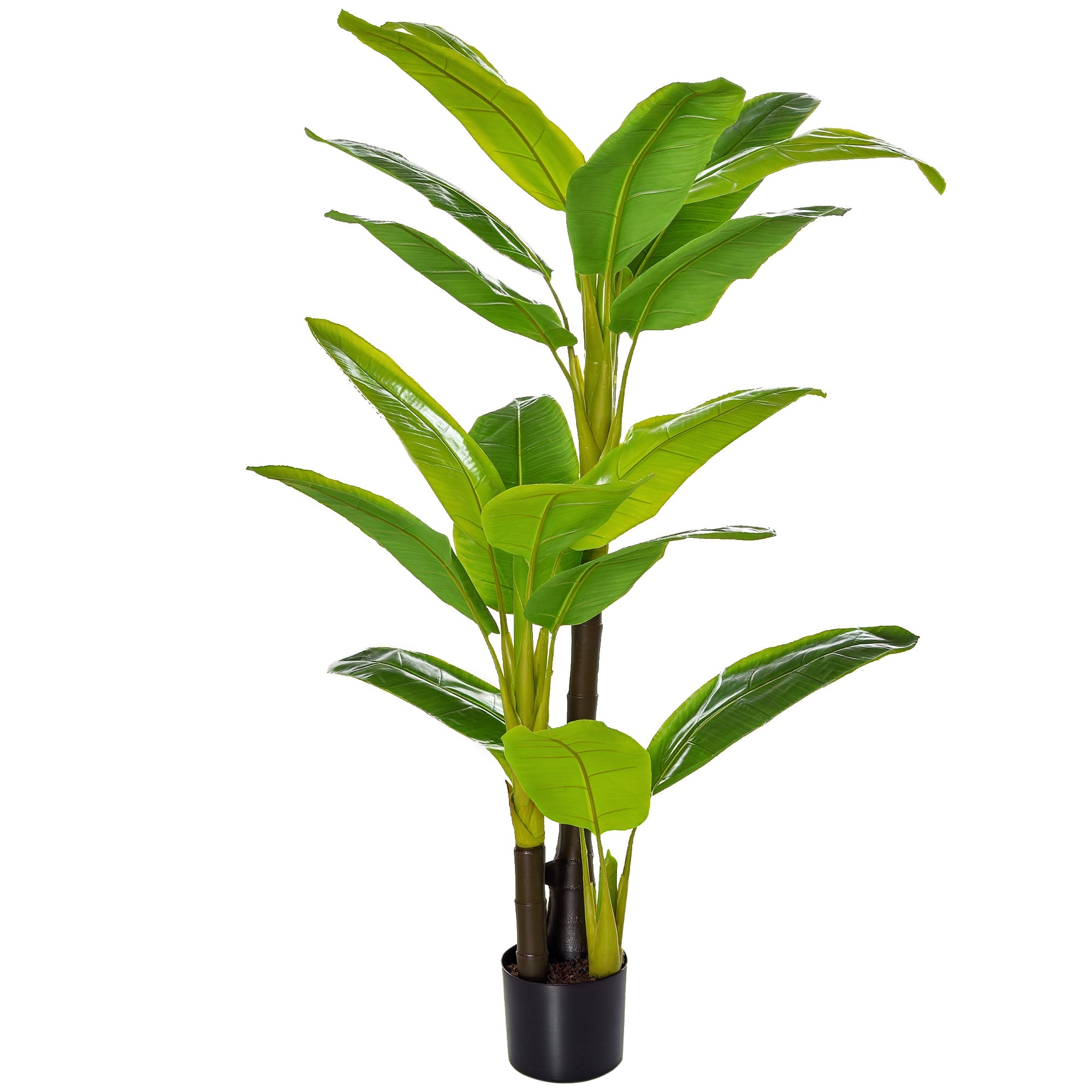 Kunstige Planter 150 Cm Kunstige Planter   Potte Kunstigt Banantræ Kunstig Plante Kunstigt Træ Stueplante Dekorativ Plante Kontorplante Plastikpotte Til Indendørs Brug