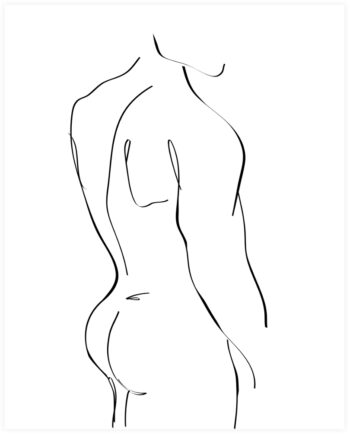 Kunstværk Woood Exclusive Male Abstrakt Print På Ph-neutralt Papir H45 5xb35   Cm