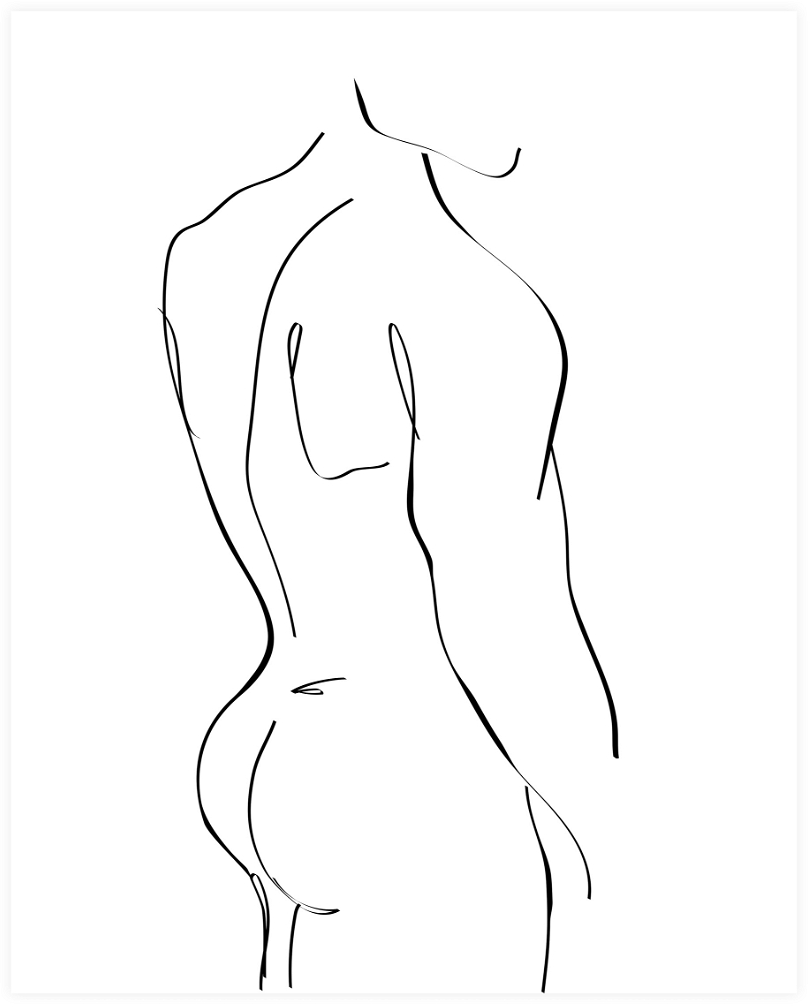 Kunstværk Woood Exclusive Male Abstrakt Print På Ph-neutralt Papir H45 5xb35   Cm