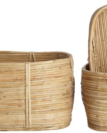 Kurvesæt House Doctor Chaka     Opbevaringskurve   Naturligt Rattan Og Bambus