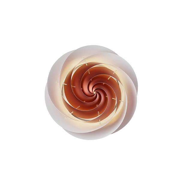 Le Klint Swirl Loft Væglampe Kobber  : Erling Christensen Møbler