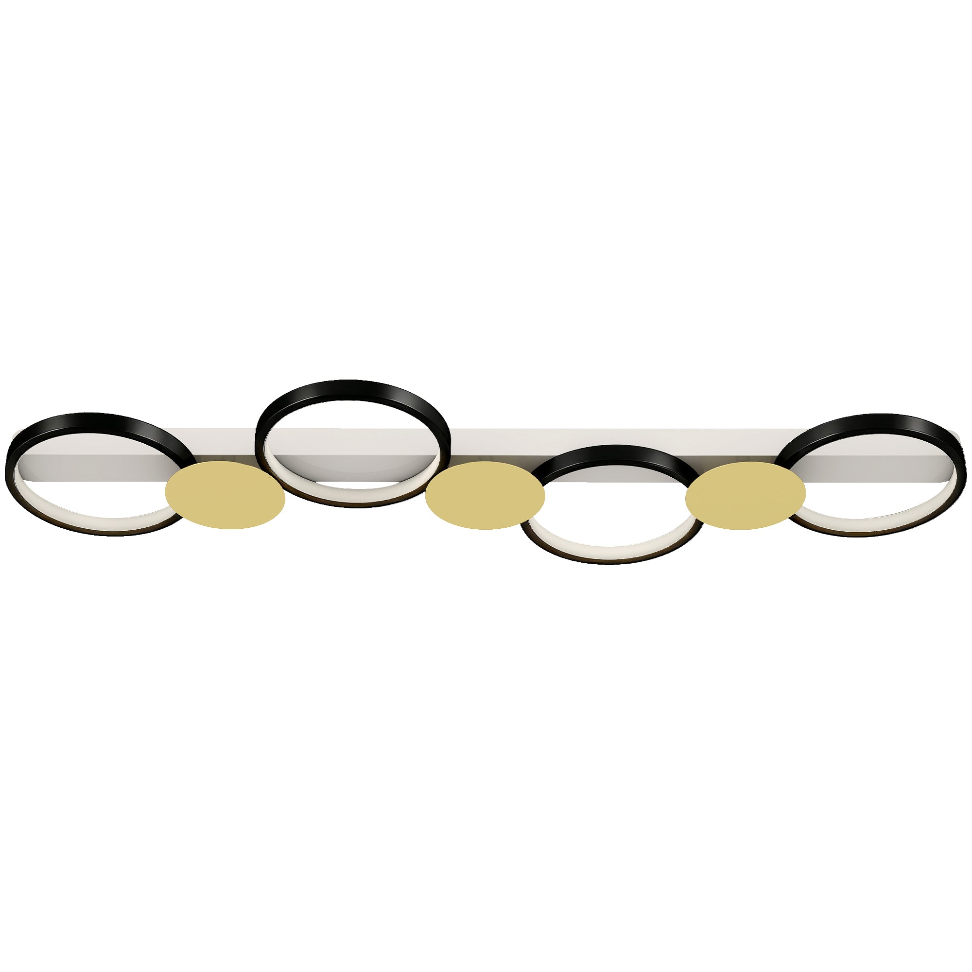 Led Loftlampe 38w 1500lm 3000k-6500k Loftlampe Til Stue Med Pærer Fjernbetjening Sort Guld