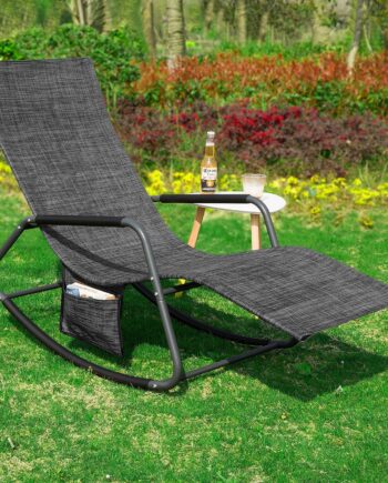 Liggestol   Gyngestol Til Haven  B57   D145   H84 Cm  Sort