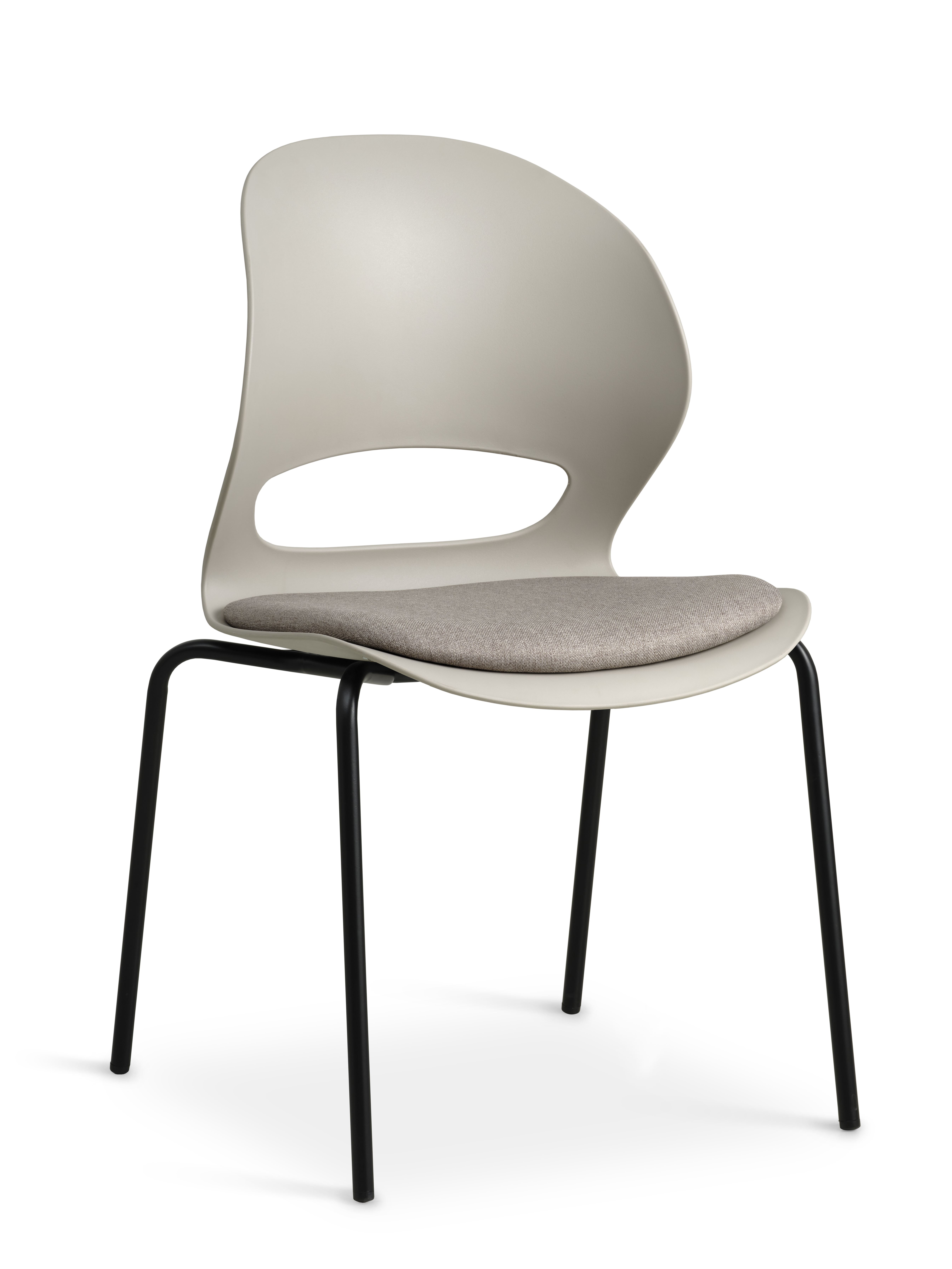 Linea Spisebordsstol     Stone Stofhynde Stone Pvc Og Sort Metal