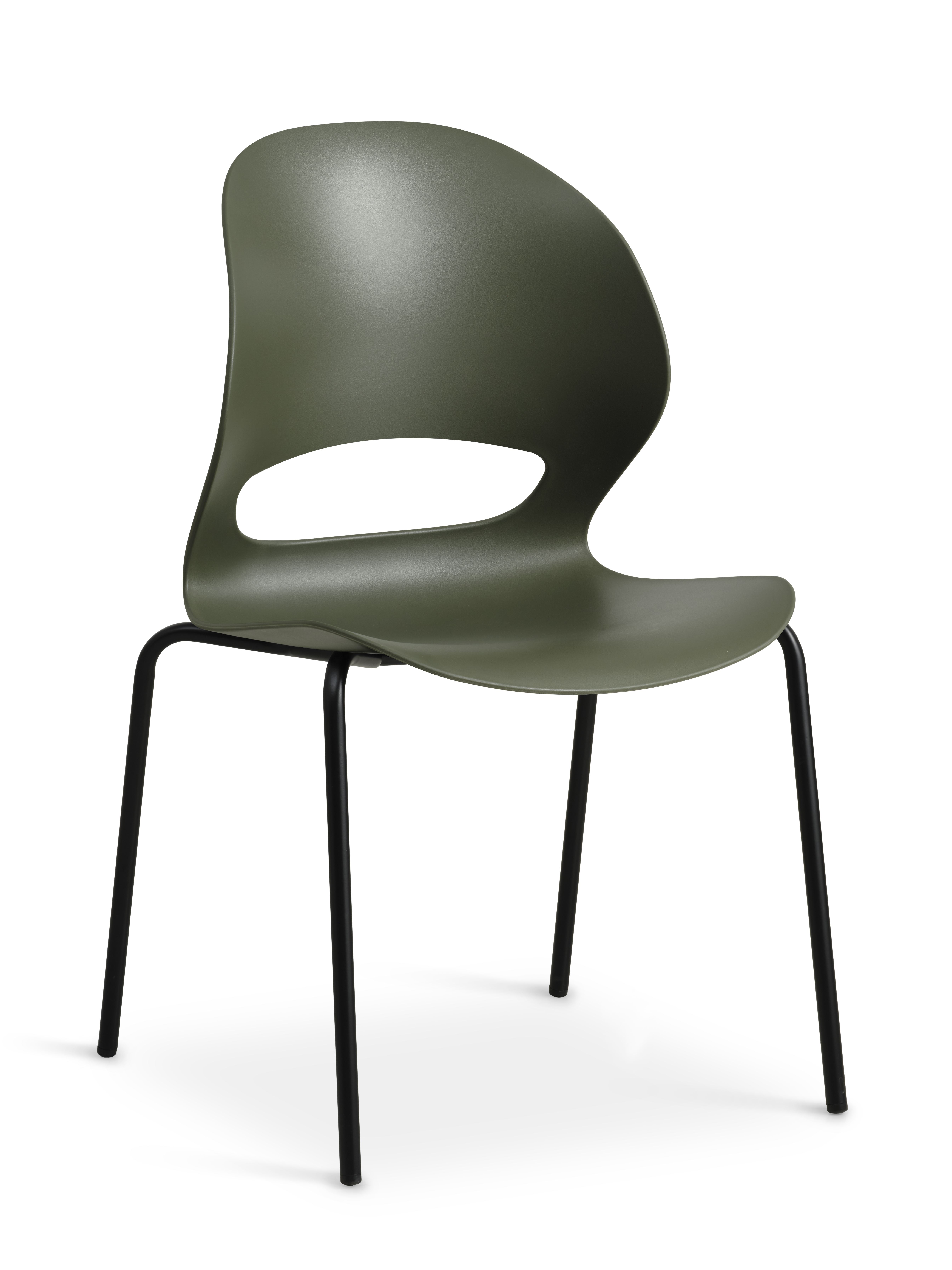 Linea Spisebordsstol Oliven Pvc Og Sort Metal