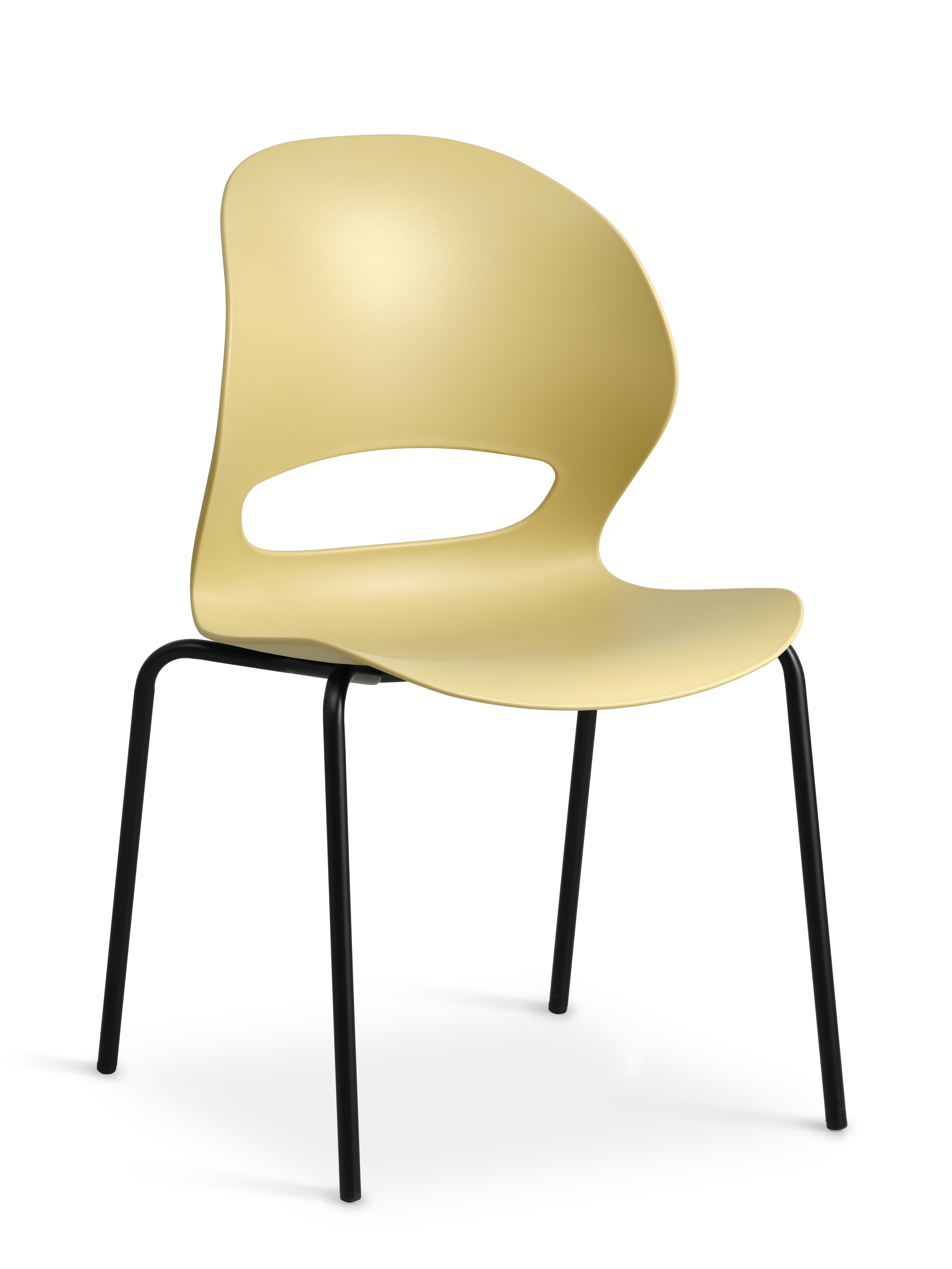 Linea Spisebordsstol Sennepsgul Pvc Og Sort Metal