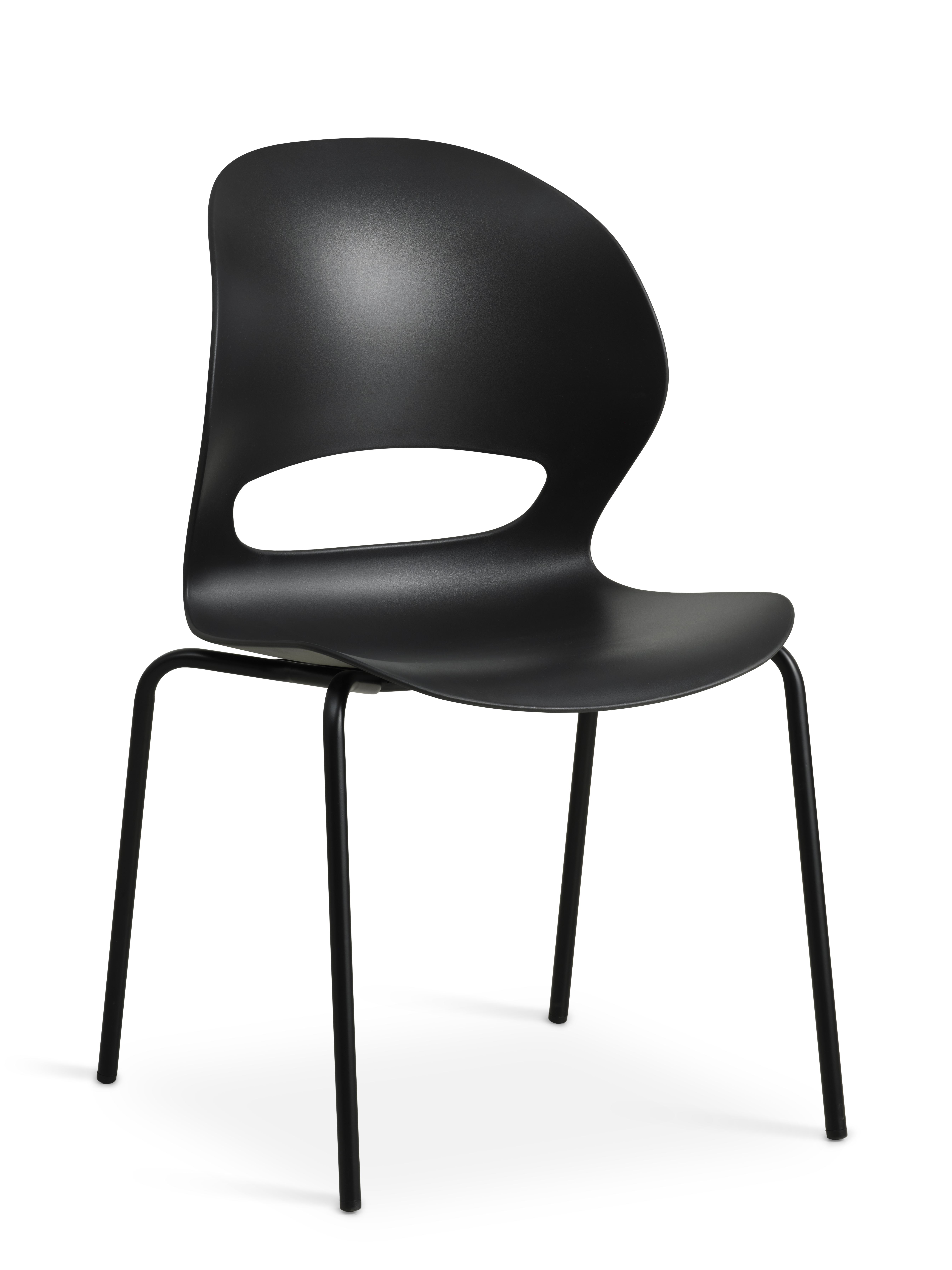Linea Spisebordsstol Sort Pvc Og Sort Metal