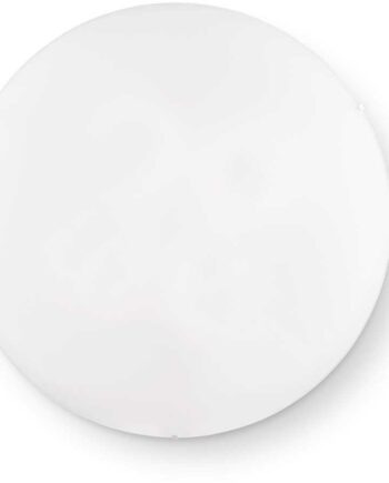 Loft- Og Væglampe Ideal Lux Simply ø50   H12   Cm Hvid Krom Transparent Matteret Glas 4xe27