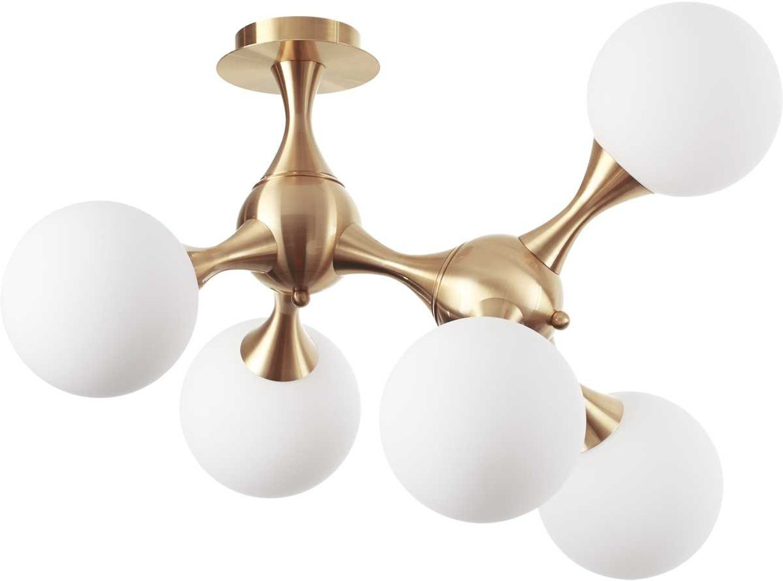 Loftlampe Ideal Lux Nodi   Messing Med   Glaskupler 55x50x55 Cm
