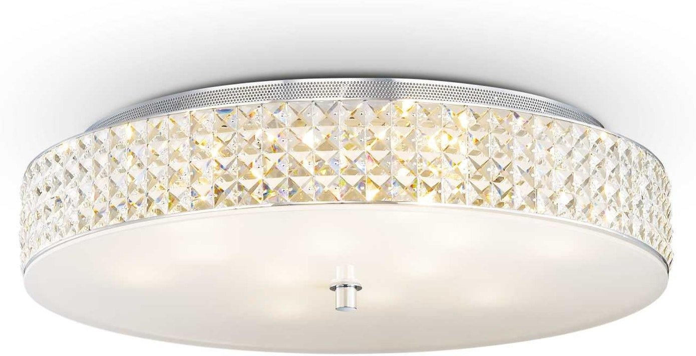 Loftlampe Ideal Lux Roma ø60   H13 Cm Hvid Krom Metal Glas G9