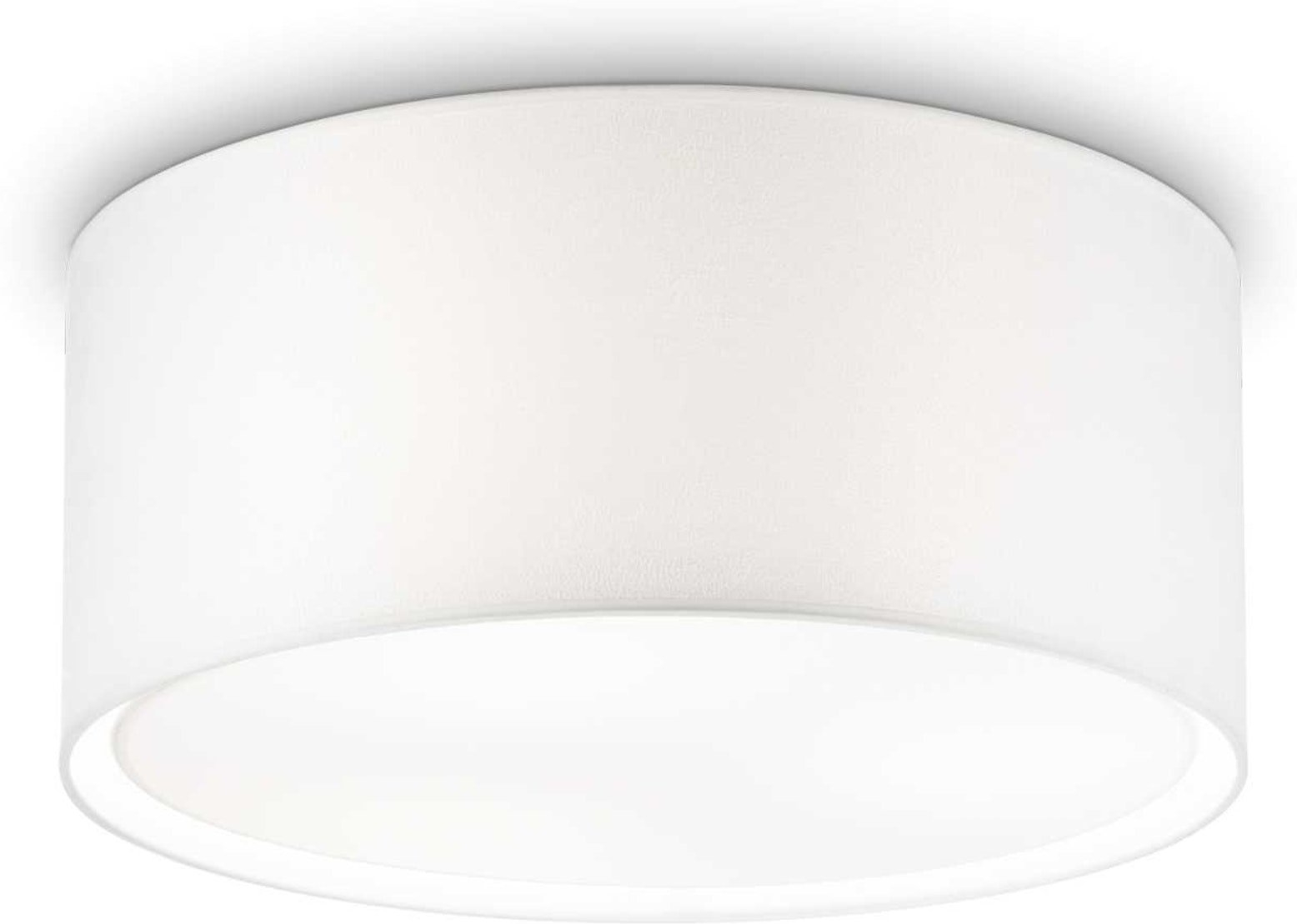 Loftslampe Ideal Lux Wheel ø60   H27 Cm Hvid Glas Stof 5xe27 Ip20 Indendørs