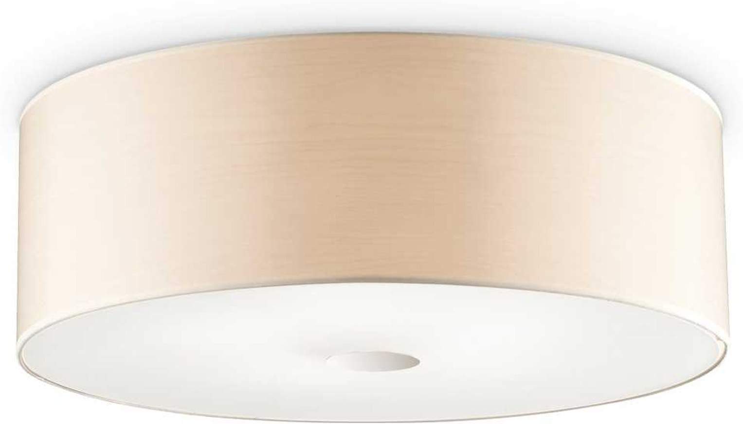 Loftslampe Ideal Lux Woody Natur Krom ø50ã H18 Cm Kromramme Glas Og Plast Ip20 Med   E27 Fatninger