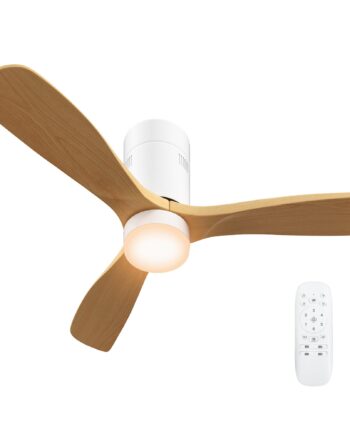 Loftsventilator Med Led-lys    Hastigheder  Fjernbetjening  Lysebrun