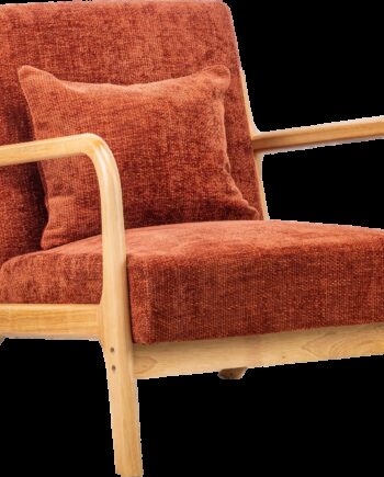 Loungestol Nordlys Furniture Ohama Rød Gummitræramme Skandinavisk Ergonomisk Design H74ã B64ã D80 Fsc Certificeret