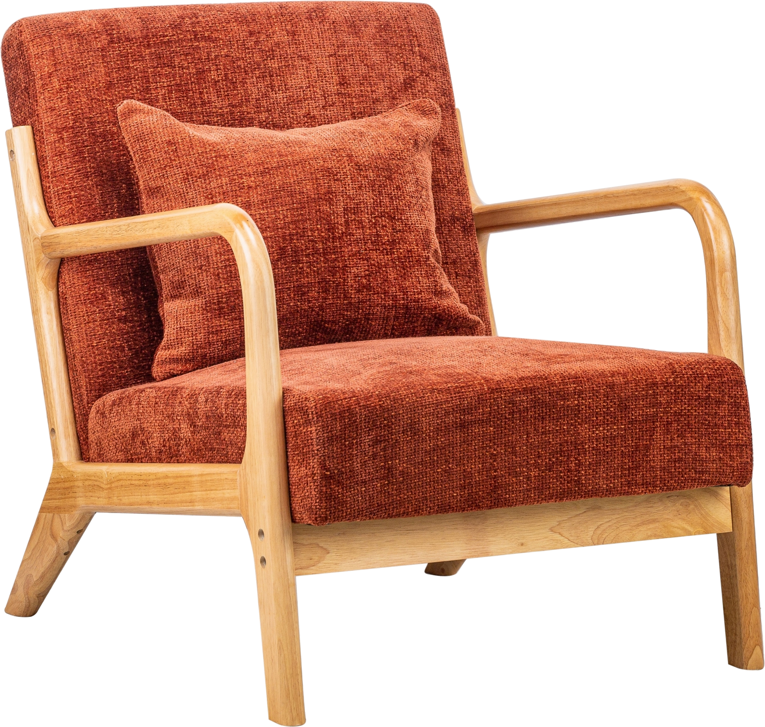 Loungestol Nordlys Furniture Ohama Rød Gummitræramme Skandinavisk Ergonomisk Design H74ã B64ã D80 Fsc Certificeret