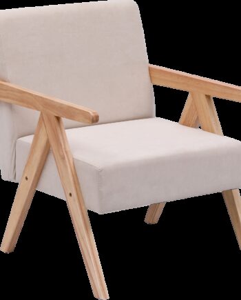 Loungestol Nordlys Furniture Santarem Beige Højrygget Skandinavisk Lænestol Fsc Gummitræramme