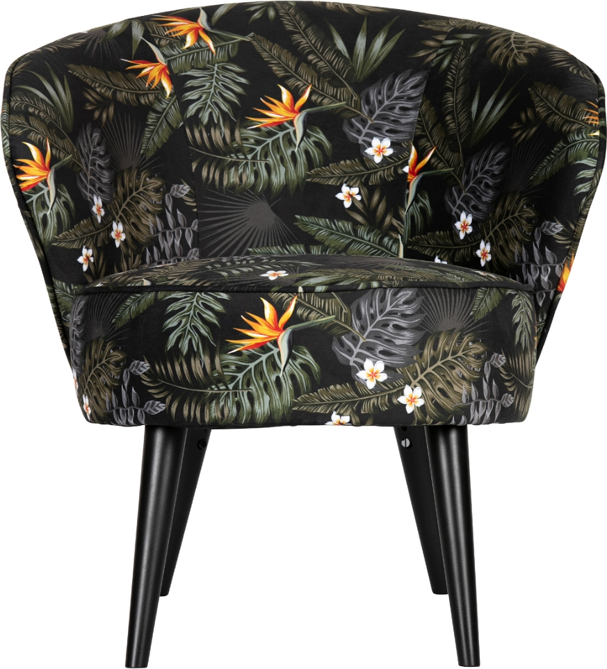 Loungestol Woood Bo   Multifarvet Polyester Med Tropisk Løvprint H71ã B69ã D76 Cm