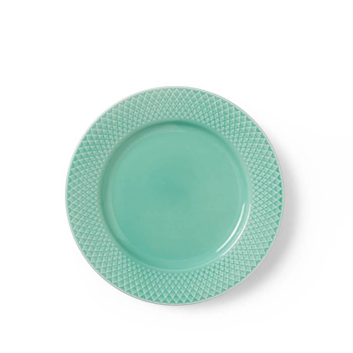 Lyngby Porcelæn Rhombe Color Frokosttallerken ø21 Cm Aqua  : Erling Christensen Møbler
