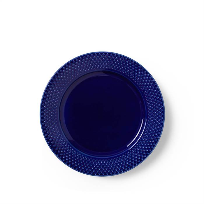 Lyngby Porcelæn Rhombe Color Frokosttallerken ø23 Cm Mørk Blå  : Erling Christensen Møbler