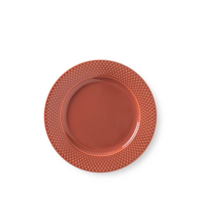 Lyngby Porcelæn Rhombe Color Frokosttallerken ø23 Cm Terracotta  : Erling Christensen Møbler