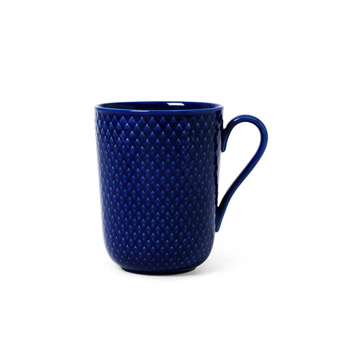Lyngby Porcelæn Rhombe Color Krus    Hank 33 Cl Mørkeblå  : Erling Christensen Møbler