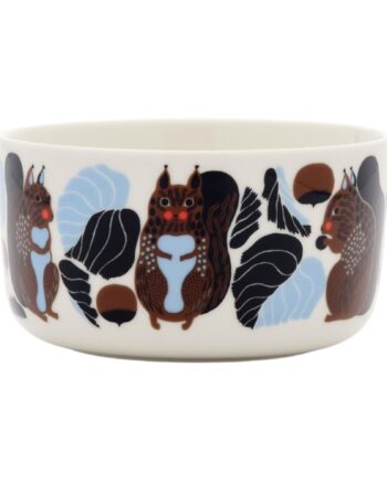 Marimekko Kurre Skål   Dl  Hvid Brun Sort Lyseblå