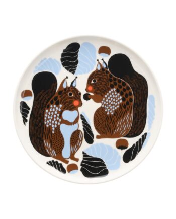 Marimekko Kurre Tallerken 20 Cm  Hvid Brun Sort Lyseblå