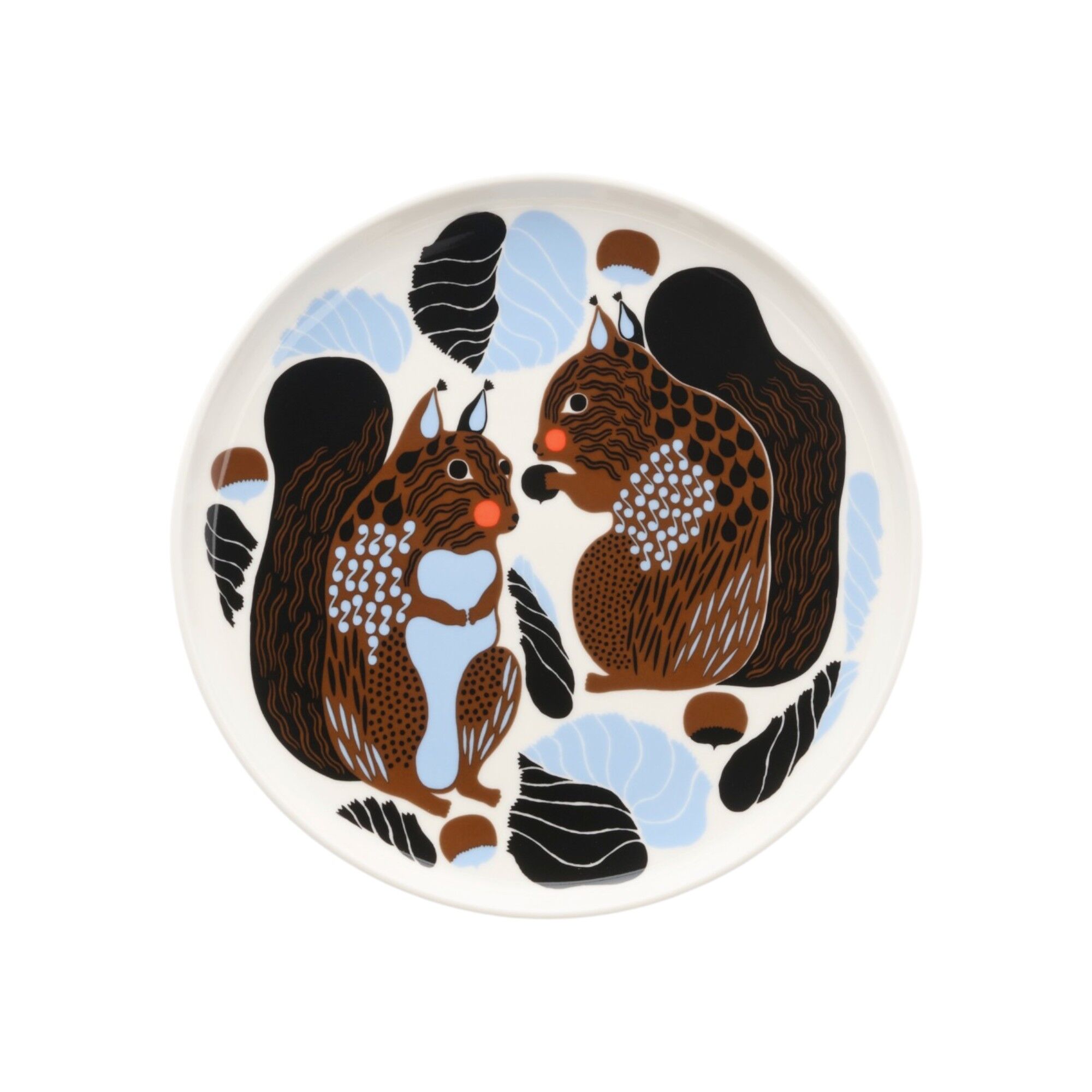Marimekko Kurre Tallerken 20 Cm  Hvid Brun Sort Lyseblå