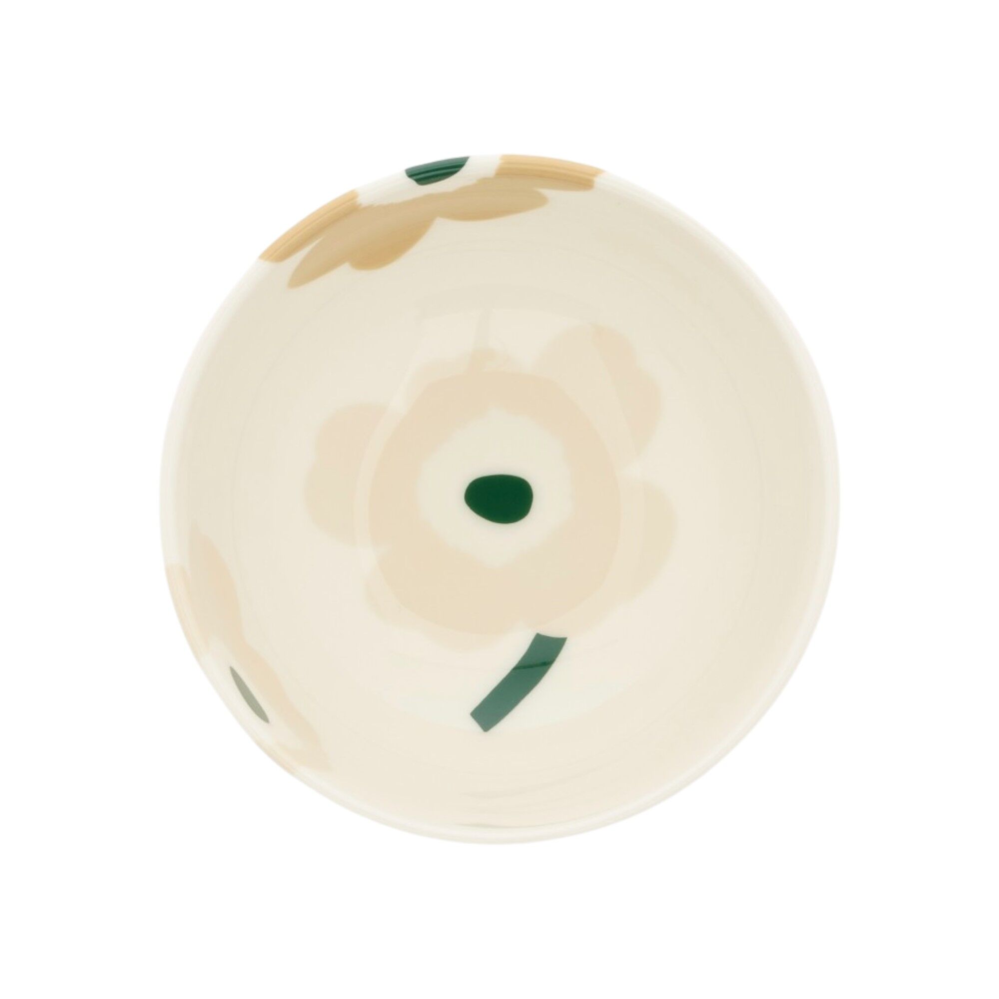 Marimekko Oiva Unikko Skål   Dl  Beige Hvid Lys Sand Mørkegrøn