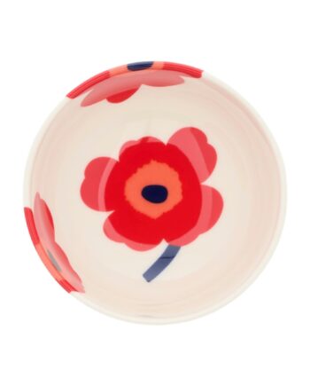 Marimekko Oiva Unikko Skål   Dl  Hvid Rød Blå