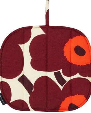 Marimekko Pieni Unikko Grydelap  Vanilje Vinrød Rød