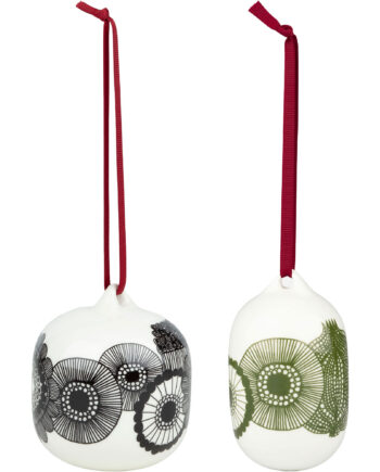 Marimekko Siirtolapuutarha Juletræspynt  Hvid Sort Grøn    Stk
