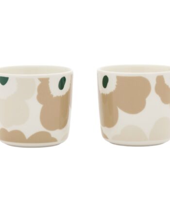 Marimekko Unikko Kaffekop Uden Hank    Stk    Dl  Hvid Beige Lys Sand Mørkegrøn