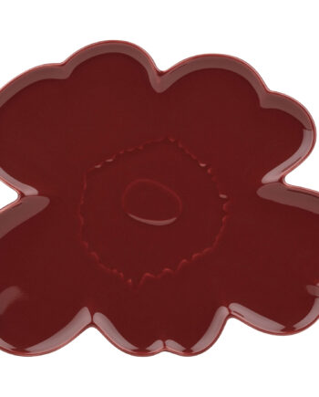 Marimekko Unikko Shape Tallerken Serveringsfad 32 Cm  Vinrød