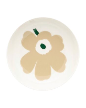 Marimekko Unikko Skål 13 Cm  Beige Hvid Sand Mørkegrøn