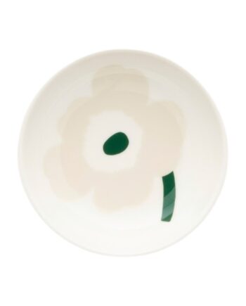Marimekko Unikko Skål   Cm  Beige Hvid Sand Mørkegrøn